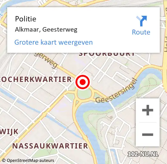 Locatie op kaart van de 112 melding: Politie Alkmaar, Geesterweg op 2 april 2018 17:21