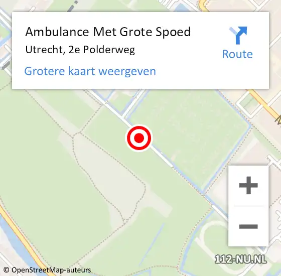 Locatie op kaart van de 112 melding: Ambulance Met Grote Spoed Naar Utrecht, 2e Polderweg op 2 april 2018 17:55