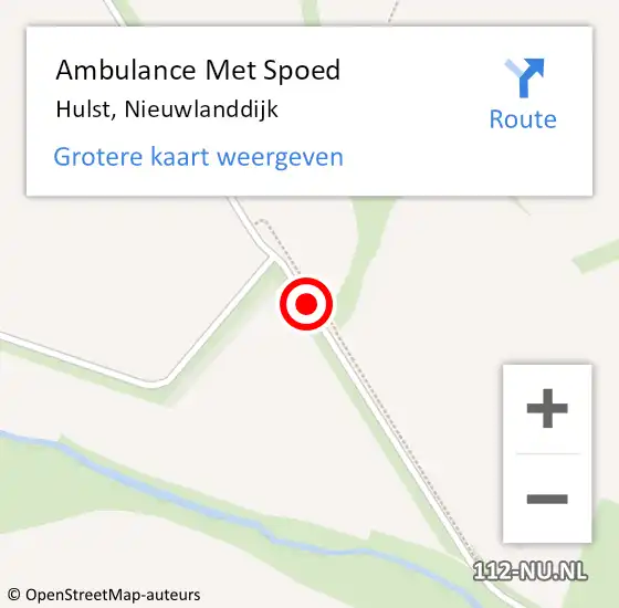 Locatie op kaart van de 112 melding: Ambulance Met Spoed Naar Hulst, Nieuwlanddijk op 2 april 2018 19:03