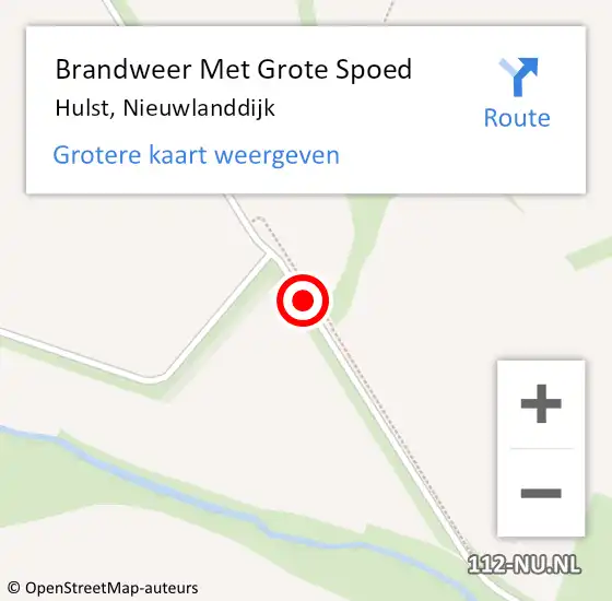 Locatie op kaart van de 112 melding: Brandweer Met Grote Spoed Naar Hulst, Nieuwlanddijk op 2 april 2018 19:05