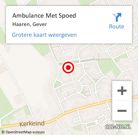 Locatie op kaart van de 112 melding: Ambulance Met Spoed Naar Haaren, Gever op 20 februari 2014 23:11