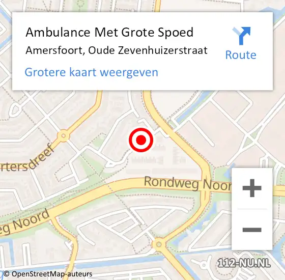 Locatie op kaart van de 112 melding: Ambulance Met Grote Spoed Naar Amersfoort, Oude Zevenhuizerstraat op 2 april 2018 20:03