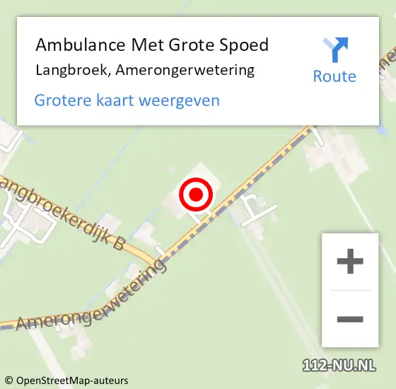Locatie op kaart van de 112 melding: Ambulance Met Grote Spoed Naar Langbroek, Amerongerwetering op 2 april 2018 20:03