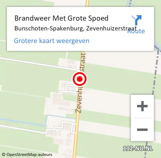 Locatie op kaart van de 112 melding: Brandweer Met Grote Spoed Naar Bunschoten-Spakenburg, Zevenhuizerstraat op 2 april 2018 20:05