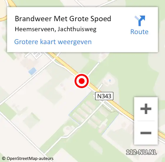 Locatie op kaart van de 112 melding: Brandweer Met Grote Spoed Naar Heemserveen, Jachthuisweg op 2 april 2018 21:45