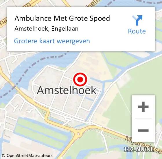 Locatie op kaart van de 112 melding: Ambulance Met Grote Spoed Naar Amstelhoek, Engellaan op 2 april 2018 23:05