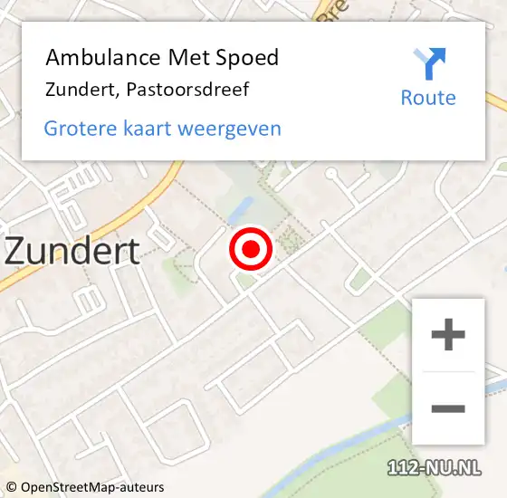 Locatie op kaart van de 112 melding: Ambulance Met Spoed Naar Zundert, Pastoorsdreef op 3 april 2018 02:37