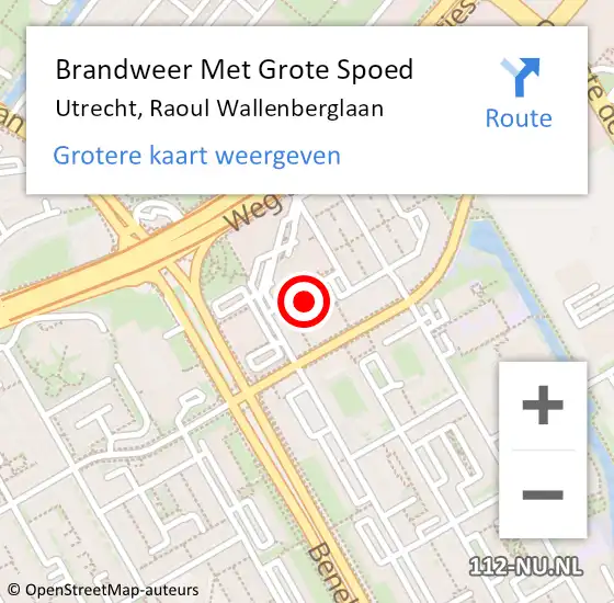 Locatie op kaart van de 112 melding: Brandweer Met Grote Spoed Naar Utrecht, Raoul Wallenberglaan op 3 april 2018 03:54