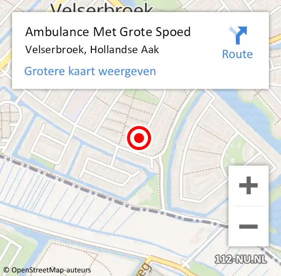 Locatie op kaart van de 112 melding: Ambulance Met Grote Spoed Naar Velserbroek, Hollandse Aak op 3 april 2018 04:09