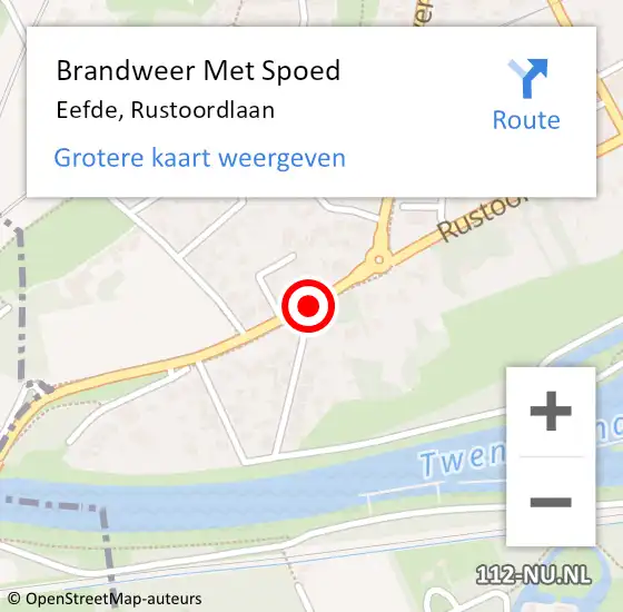 Locatie op kaart van de 112 melding: Brandweer Met Spoed Naar Eefde, Rustoordlaan op 3 april 2018 04:41