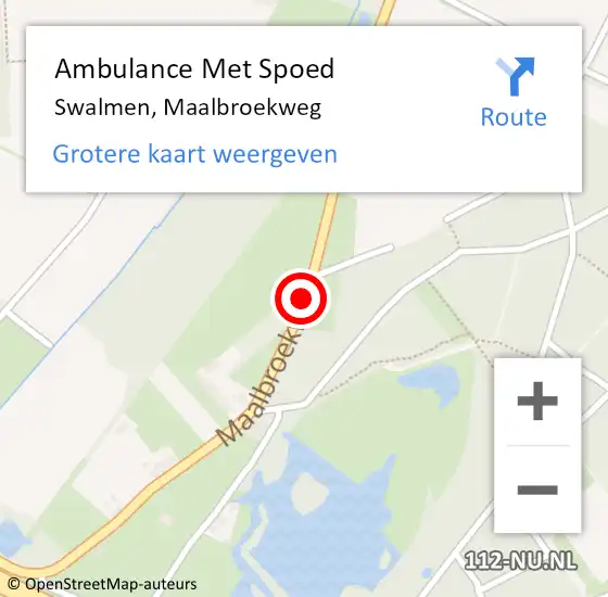 Locatie op kaart van de 112 melding: Ambulance Met Spoed Naar Swalmen, Maalbroekweg op 3 april 2018 06:03