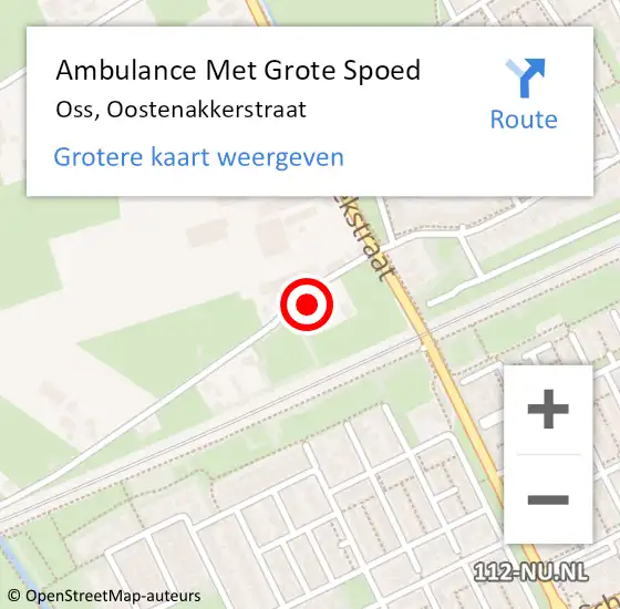 Locatie op kaart van de 112 melding: Ambulance Met Grote Spoed Naar Oss, Oostenakkerstraat op 3 april 2018 06:59