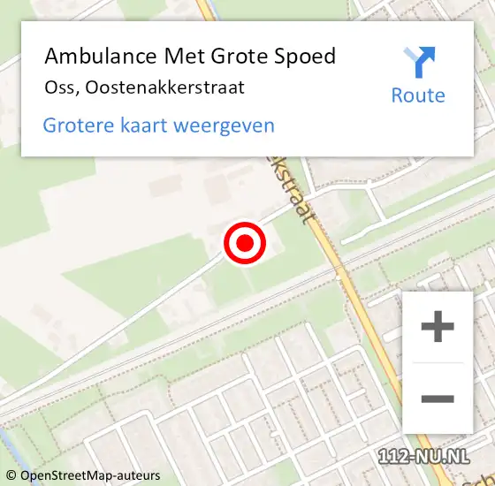 Locatie op kaart van de 112 melding: Ambulance Met Grote Spoed Naar Oss, Oostenakkerstraat op 3 april 2018 07:01