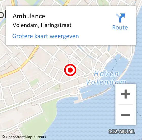 Locatie op kaart van de 112 melding: Ambulance Volendam, Haringstraat op 3 april 2018 10:08