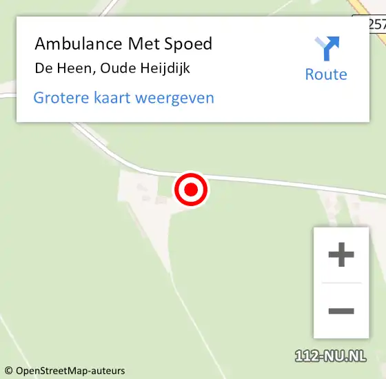 Locatie op kaart van de 112 melding: Ambulance Met Spoed Naar De Heen, Oude Heijdijk op 3 april 2018 10:37