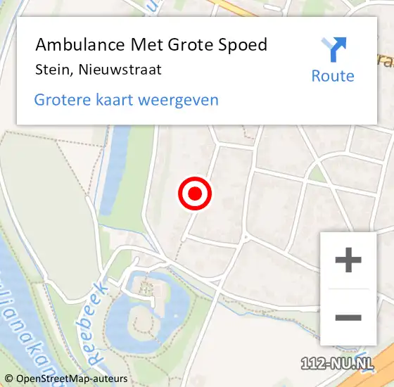 Locatie op kaart van de 112 melding: Ambulance Met Grote Spoed Naar Stein, Nieuwstraat op 21 februari 2014 02:10