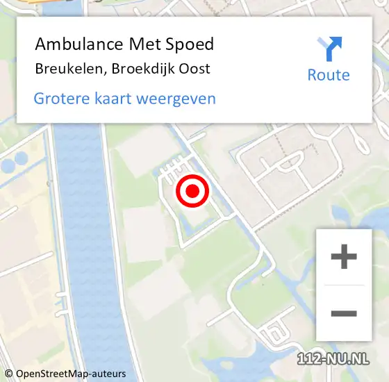 Locatie op kaart van de 112 melding: Ambulance Met Spoed Naar Breukelen, Broekdijk Oost op 3 april 2018 13:25