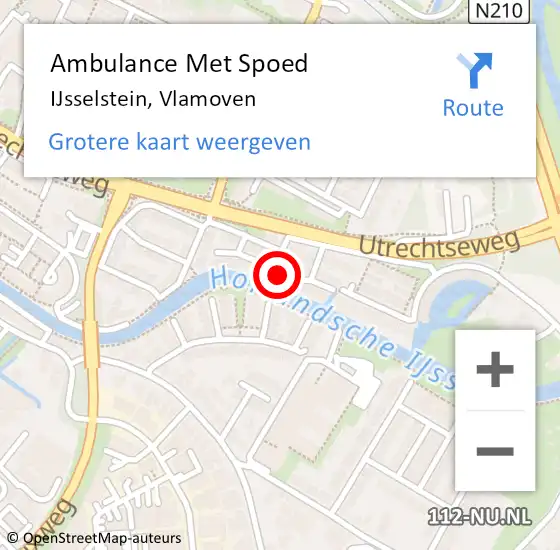 Locatie op kaart van de 112 melding: Ambulance Met Spoed Naar IJsselstein, Vlamoven op 3 april 2018 13:29