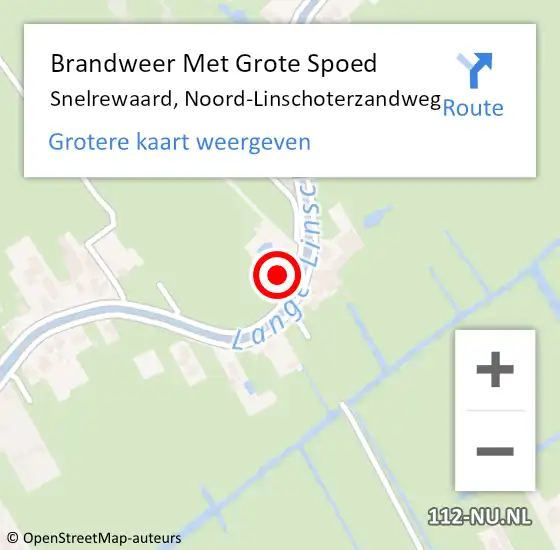 Locatie op kaart van de 112 melding: Brandweer Met Grote Spoed Naar Snelrewaard, Noord-Linschoterzandweg op 3 april 2018 14:48