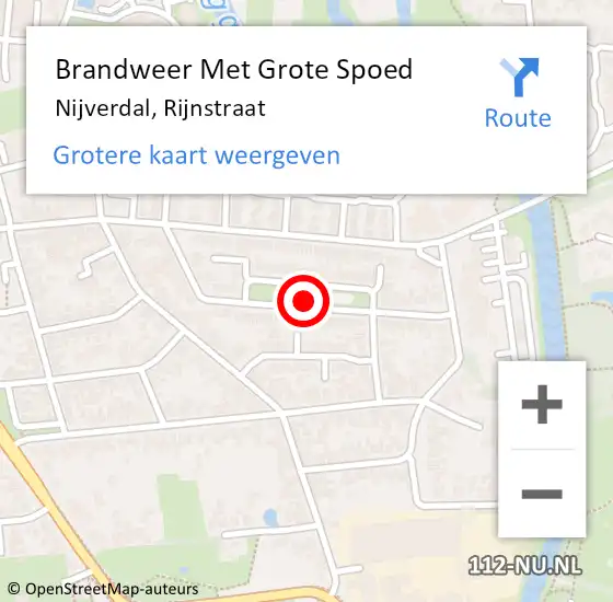 Locatie op kaart van de 112 melding: Brandweer Met Grote Spoed Naar Nijverdal, Rijnstraat op 3 april 2018 16:55