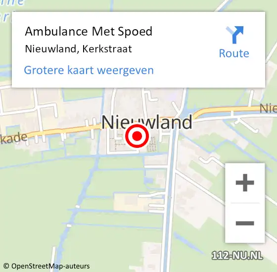 Locatie op kaart van de 112 melding: Ambulance Met Spoed Naar Nieuwland, Kerkstraat op 3 april 2018 17:09