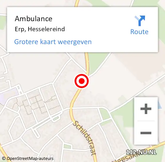 Locatie op kaart van de 112 melding: Ambulance Erp, Hesselereind op 3 april 2018 17:52