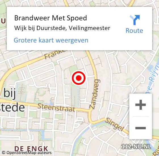 Locatie op kaart van de 112 melding: Brandweer Met Spoed Naar Wijk bij Duurstede, Veilingmeester op 3 april 2018 18:10