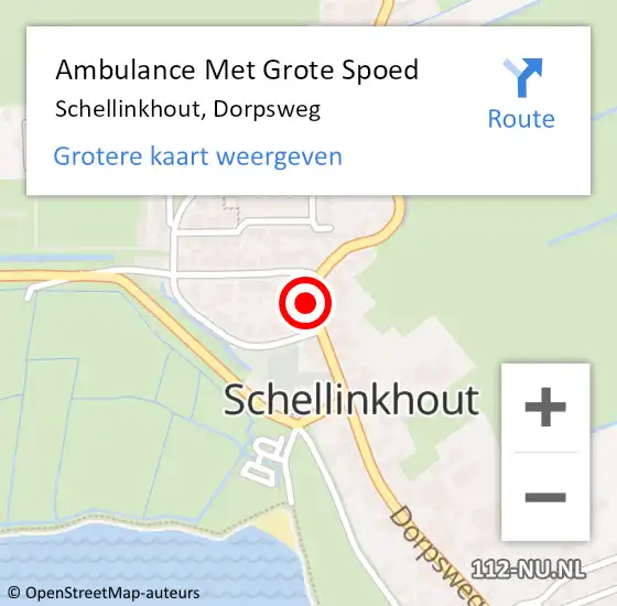 Locatie op kaart van de 112 melding: Ambulance Met Grote Spoed Naar Schellinkhout, Dorpsweg op 3 april 2018 18:13