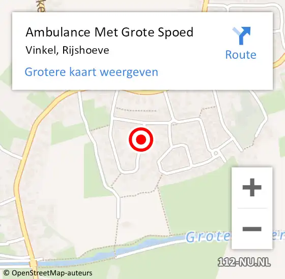 Locatie op kaart van de 112 melding: Ambulance Met Grote Spoed Naar Vinkel, Rijshoeve op 3 april 2018 18:44