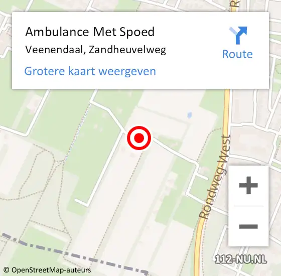 Locatie op kaart van de 112 melding: Ambulance Met Spoed Naar Veenendaal, Zandheuvelweg op 3 april 2018 19:04