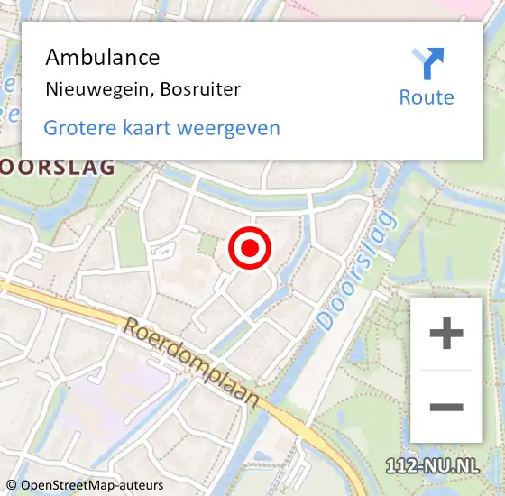 Locatie op kaart van de 112 melding: Ambulance Nieuwegein, Bosruiter op 3 april 2018 21:55