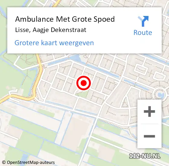 Locatie op kaart van de 112 melding: Ambulance Met Grote Spoed Naar Lisse, Aagje Dekenstraat op 4 april 2018 08:13