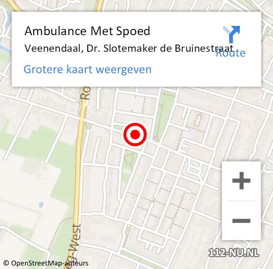 Locatie op kaart van de 112 melding: Ambulance Met Spoed Naar Veenendaal, Dr. Slotemaker de Bruinestraat op 4 april 2018 08:21