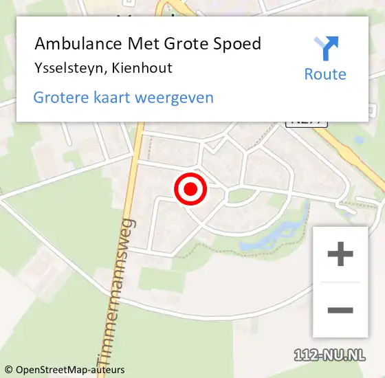 Locatie op kaart van de 112 melding: Ambulance Met Grote Spoed Naar Ysselsteyn, Kienhout op 4 april 2018 08:30