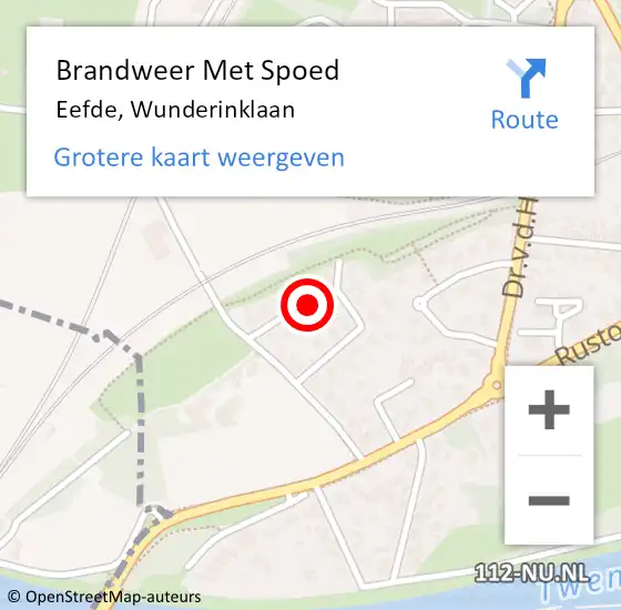 Locatie op kaart van de 112 melding: Brandweer Met Spoed Naar Eefde, Wunderinklaan op 4 april 2018 08:34