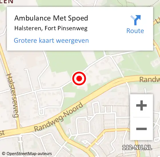 Locatie op kaart van de 112 melding: Ambulance Met Spoed Naar Halsteren, Fort Pinsenweg op 4 april 2018 09:26