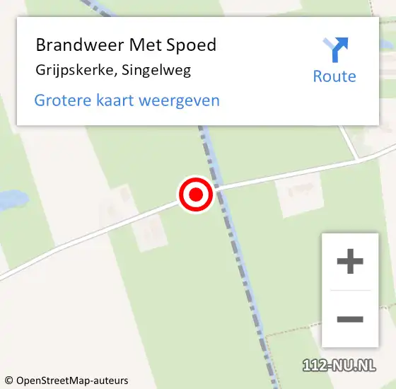 Locatie op kaart van de 112 melding: Brandweer Met Spoed Naar Grijpskerke, Singelweg op 4 april 2018 10:35