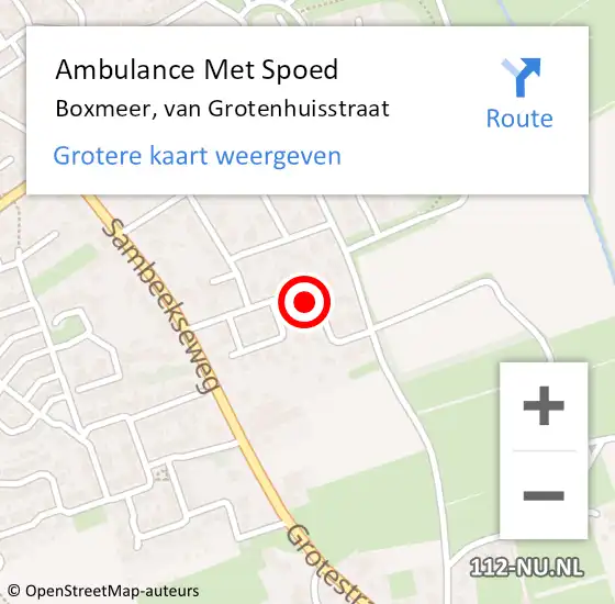 Locatie op kaart van de 112 melding: Ambulance Met Spoed Naar Boxmeer, van Grotenhuisstraat op 4 april 2018 11:18