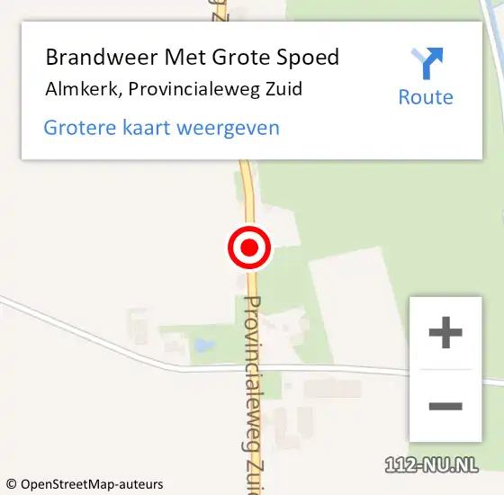 Locatie op kaart van de 112 melding: Brandweer Met Grote Spoed Naar Almkerk, Provincialeweg Zuid op 4 april 2018 11:50