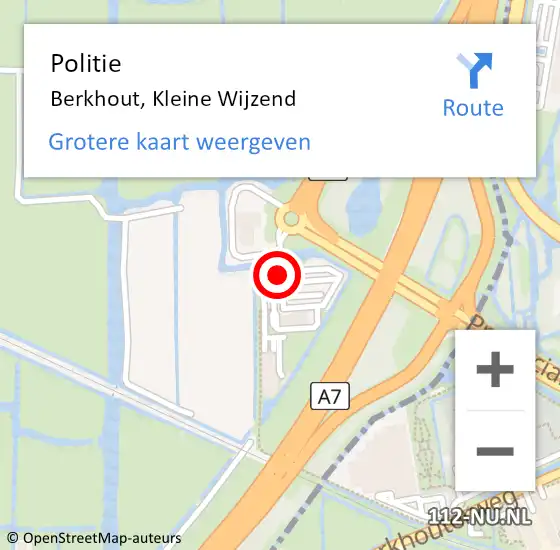 Locatie op kaart van de 112 melding: Politie Berkhout, Kleine Wijzend op 4 april 2018 12:48