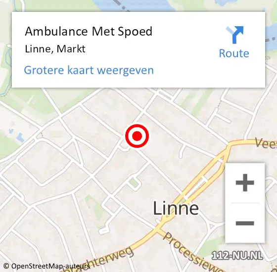 Locatie op kaart van de 112 melding: Ambulance Met Spoed Naar Linne, Markt op 21 februari 2014 08:13