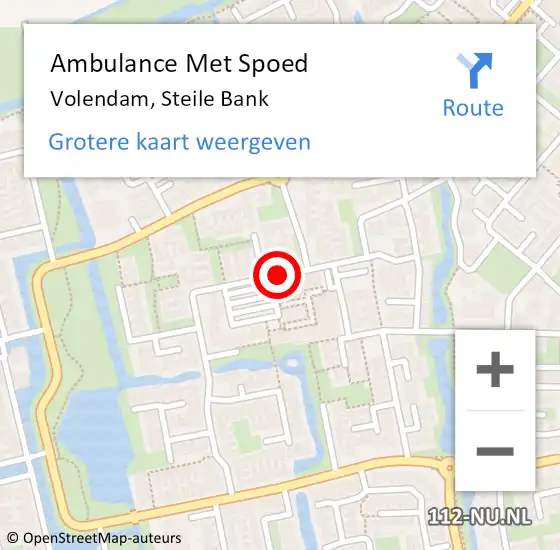 Locatie op kaart van de 112 melding: Ambulance Met Spoed Naar Volendam, Steile Bank op 4 april 2018 13:57