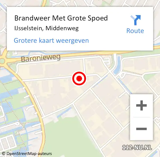 Locatie op kaart van de 112 melding: Brandweer Met Grote Spoed Naar IJsselstein, Middenweg op 4 april 2018 13:59