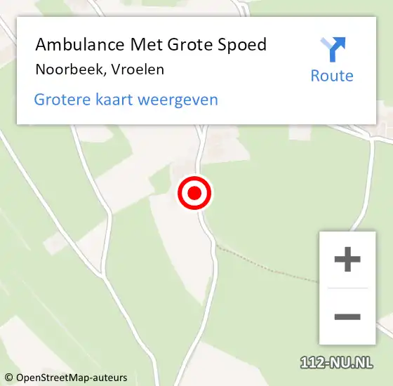 Locatie op kaart van de 112 melding: Ambulance Met Grote Spoed Naar Noorbeek, Vroelen op 21 februari 2014 08:28