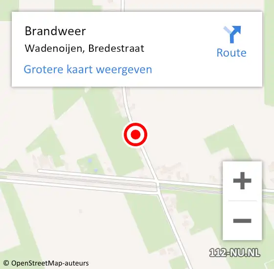 Locatie op kaart van de 112 melding: Brandweer Wadenoijen, Bredestraat op 4 april 2018 18:04