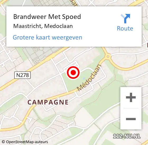 Locatie op kaart van de 112 melding: Brandweer Met Spoed Naar Maastricht, Medoclaan op 4 april 2018 19:30