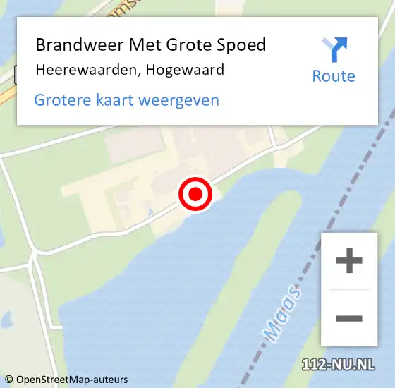 Locatie op kaart van de 112 melding: Brandweer Met Grote Spoed Naar Heerewaarden, Hogewaard op 4 april 2018 22:42