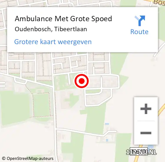 Locatie op kaart van de 112 melding: Ambulance Met Grote Spoed Naar Oudenbosch, Tibeertlaan op 5 april 2018 02:20