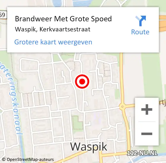 Locatie op kaart van de 112 melding: Brandweer Met Grote Spoed Naar Waspik, Kerkvaartsestraat op 5 april 2018 02:52