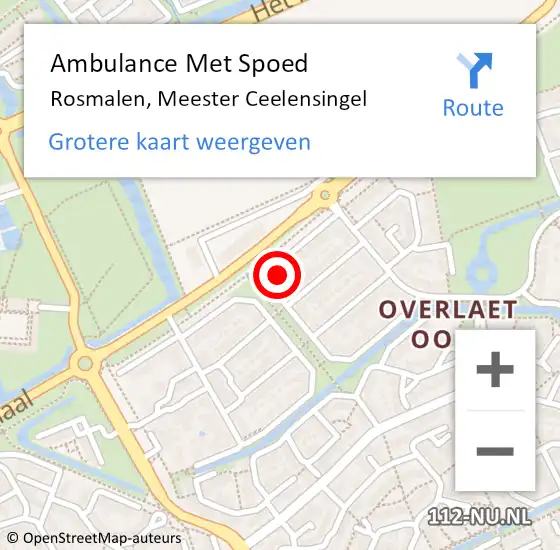 Locatie op kaart van de 112 melding: Ambulance Met Spoed Naar Rosmalen, Meester Ceelensingel op 5 april 2018 03:20